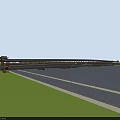 3D Rendered Modern Highway Bridge Spanning Wide River Connecting Opposite Urban Road Sides