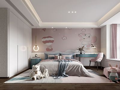 Modern Children's Room Daughter Room 3d model