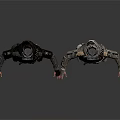 Futuristic Armor Suits In Dark And Light Gray With Detailed Design And Standing Poses