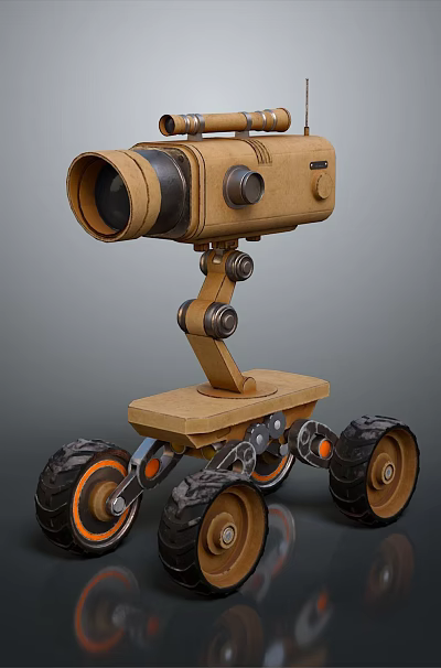 Smart Computer Robotic Device With Camera Lens Mobile Wheels And Antenna 3d model