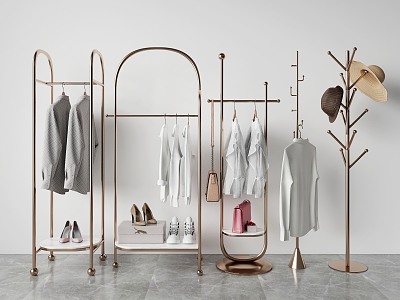 Light Luxury Hanger Metal Coat Rack Combination model