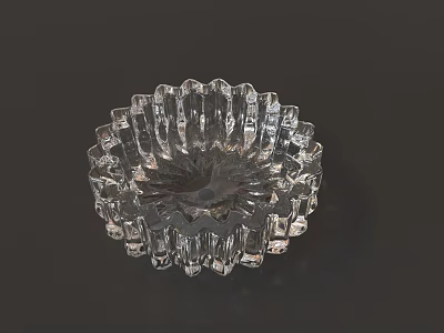 Crystal Decorative Ornament Set With Circular Intricate Carved Design For Home Decor 3d model