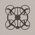 Modern Black Quadcopter Drone with Protective Frame and Rotor Design