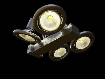 Modern Decorative Lighting With Multiple Heads Track Mounted Warm Illumination for Home Interior 3d model