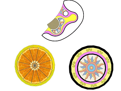 Plaza Paving With Colorful Geometric Patterns And Circular Decorative Designs 3d model
