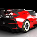 Red Maserati Race Car With Streamlined Design Black Accents And Number 24