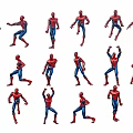 Spider Man Various Action Poses And Multiple Character Stances Collection 3d model