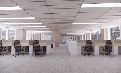 Workwear Open Office Area Staff Area 3d model