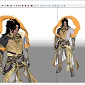 Game and Movie Character in Detailed Ornate White Gold Armor with Flowing Fabrics