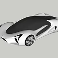 Futuristic White Sports Car With Sleek Aerodynamic Body And Alloy Wheels