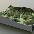 Aerial Planning of Landscape Layout With Green Hills and Vegetation Terrain Model