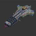 Futuristic Sci Fi Spaceship Hull With Armored Deck And Module Details