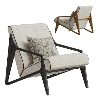 VITRA Modern Middle Ancient Leisure Chair Combination Lamb Fleece Leisure Chair Sofa Chair Armchair 3d model