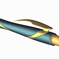 Blue And Gold Modern Streamlined Pen With Comfortable Grip For Writing