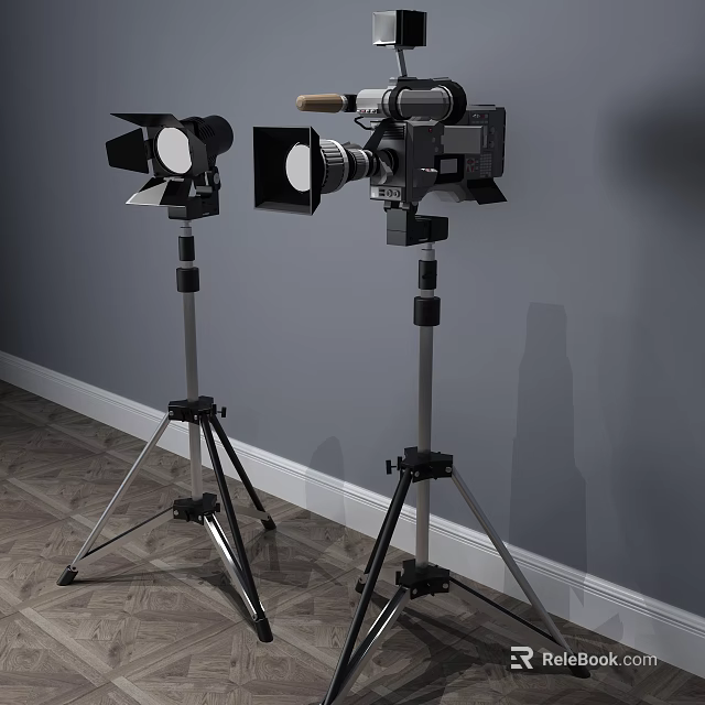 Top Mobile Digital Photography Equipment With Tripod LED Light And Camera Accessories 3d model 