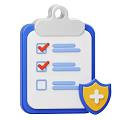 Decorative Ornament Set With Clipboard Checklist Items And Shield Cross Design