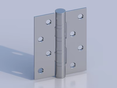 Stainless Steel Hinge With Square Plates And Multiple Holes For Furniture Doors 3d model
