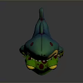Cartoon Frog Standing Pose With Big Eyes Smiling Face Green And Yellow Body