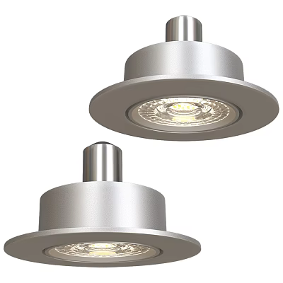 Modern Silver Metal Downlights And Spotlights With Bright LED Bulbs Sleek Recessed Design 3d model