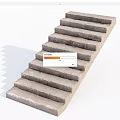 Gray Concrete Staircase With Straight Steps And Simple Design Structure 3d model