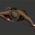 Modern Game Role Archer Warrior Samurai 3d model