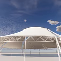 Tensile Membrane Structure Design With Modern Steel Frame Support And Unique Shape 3d model