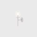 Illuminated Wall Light With Transparent Globe Shade And Silver Metal Bracket