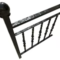 Elegant Decorative Metal Fence Design with Detailed Carved Spindles and Ornate Ball Top Posts