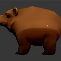 Brown Low Poly Bear Toy 3D Model with Geometric Design on Dark Background 3d model