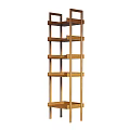 Two Tone Bookcase With Light And Dark Wood Open Shelves Design
