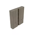 Modern Wooden Wardrobe With Double Doors Open Shelves And Metal Handles