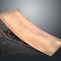 Wooden Skateboard Ramp With Metal Frame Structure And Smooth Surface