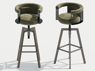 Silent Bar Chair High Stool Bar Stool 3d model