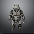 Futuristic Mechanical Bear 3D Model With Armored Body And Metallic Texture