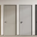 Modern Hinged Doors With Various Colors And Contemporary Design Styles 3d model