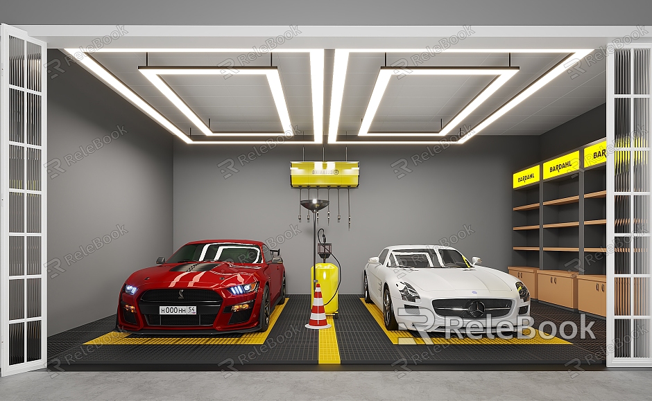 Modern car wash shop car beauty decoration shop model