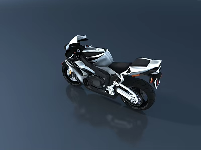 Sleek Modern Sport Motorcycle With Silver Black Bodywork And Aerodynamic Design 3d model