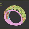 Luxury Fashion Gold Ring With Embedded Shiny Gemstones And Elegant Design