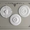 French plaster line carved lamp panel 3d model