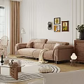 Modern Chic Beige Fabric Sofa and Glass Coffee Table Set With Throw Pillows Blanket Rug
