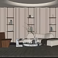 Modern sofa coffee table combination 3d model