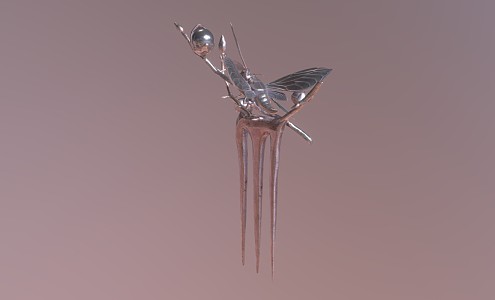 Modern Hairpin Cicada-Shaped Hairpin Jewelry 3d model