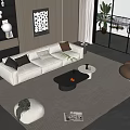 Modern sofa coffee table combination 3d model