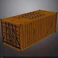 Orange Shipping Container With Metal Doors Corrugated Sides And Rustic Finish
