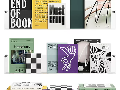 Books and Magazines With Various Colorful Covers And Modern Abstract Designs 3d model