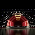 MIMI VEGRE Concert Stage with Bright Lights and Arched LED Panel Design