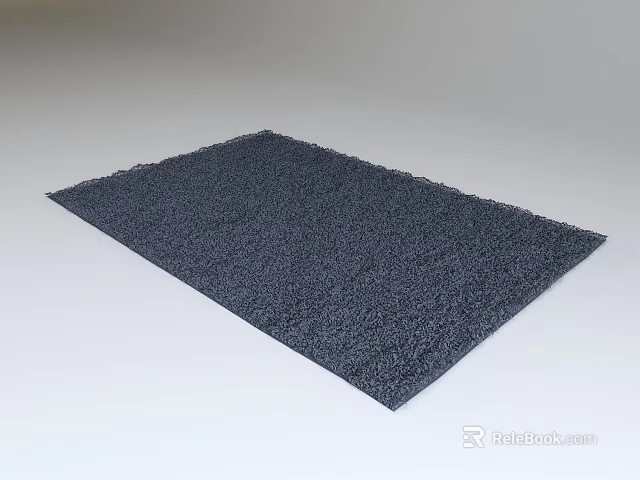 Square Dark Gray Textured Rug for Modern Home Living Room Decor 3d model 