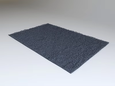 Square Dark Gray Textured Rug for Modern Home Living Room Decor 3d model