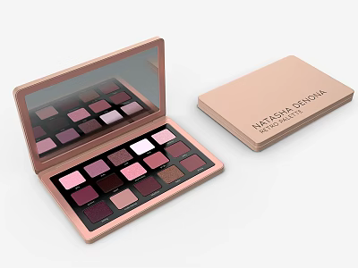 Eyeshadow Palette with Multiple Colorful Shades Open Design Sleek Nude Case for Daily Makeup Use 3d model