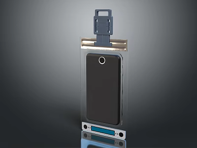 Clear Acrylic Daily Use Organizer With Black Panel Top Clip And Blue Strip 3d model